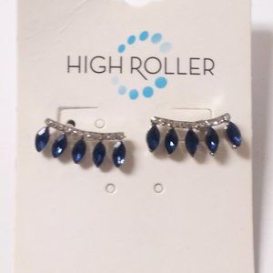 Brand new with tag blue and silver High Roller fashion jewelry earrings💙